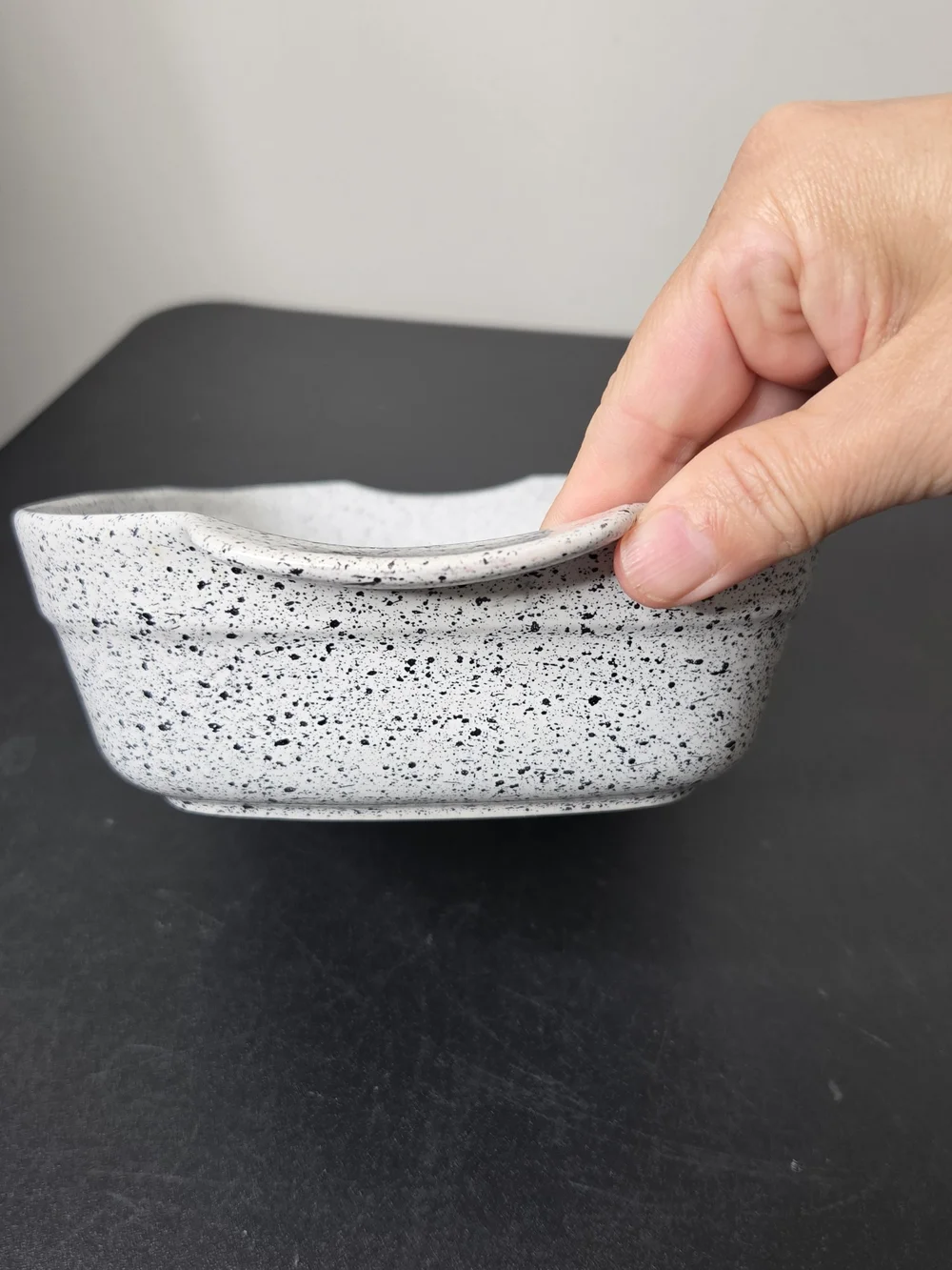 Speckled White Stoneware Baking Dish Made In Portugal